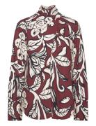 Malina Savannah Twisted Neck Detail Blouse Burgundy