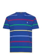 Classic Fit Striped Jersey T-Shirt Tops T-shirts Short-sleeved Blue Po...