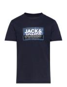 Jack & J S Jcologan Tee Ss Crew Neck Ss24 Jnr Marinblå