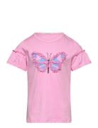 Tom Tailor Ruffle Artwork T-Shirt Rosa