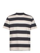 Relaxed Striped T-Shirt Tops T-shirts Short-sleeved Beige Tom Tailor