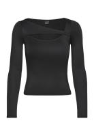 Cutout Top Tops T-shirts & Tops Long-sleeved Black Gina Tricot