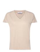 MSCH Copenhagen Mschfenya Modal V Neck Tee Kräm