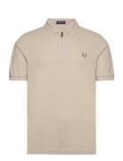 Fred Perry Sport1 Zip Neck Polo Beige