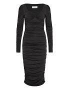 Elle Heart Shaped Jersey Midi Dress Designers Knee-length & Midi Black...