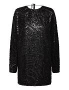 Sequins Low Back Dress Designers Short Dress Black ROTATE Birger Chris...