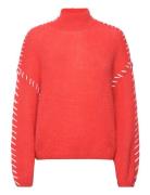 Vichoca New L/S Knit Pullover Tops Knitwear Turtleneck Red Vila