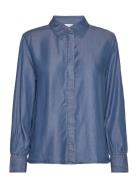 Viurla L/S Shirt Dbd/R Tops Shirts Long-sleeved Blue Vila