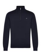 Lexington Clothing Clay Cotton Half-Zip Sweater Marinblå