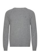 Bicolored Raglan C-Neck Tops Knitwear Round Necks Grey GANT