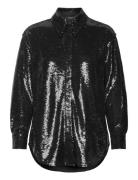Charli Sequin Shirt Tops Shirts Long-sleeved Black AllSaints