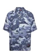 Tjm Ao Hawaiian Camp Shirt Ext Tops Shirts Short-sleeved Blue Tommy Je...