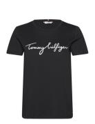 Tommy Hilfiger Reg C-Nk Signature Tee Ss Svart