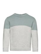 Contrasting Knit Sweater Tops Sweat-shirts & Hoodies Sweat-shirts Grey...