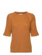 Cable Ss C-Neck Tops Knitwear Jumpers Brown GANT