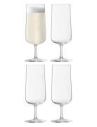 LSA International Arc Champagne Flute Set 4 Nude