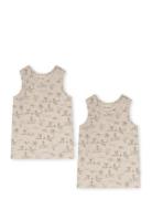 Milas Tanktop 2-Pack Tops T-shirts Sleeveless Beige That's Mine