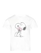 Snoopy Printed T-Shirt Tops T-shirts Short-sleeved White Mango