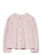 Embroidered Blouse Tops Blouses & Tunics Pink Mango