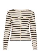 Striped Cardigan With Buttons Tops Knitwear Cardigans Cream Mango