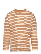 Striped Long Sleeves T-Shirt Tops T-shirts Long-sleeved T-shirts Yello...