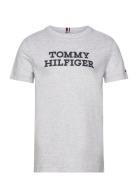 Tommy Hilfiger Logo Tee S/S Tops T-shirts Short-sleeved Grey Tommy Hil...