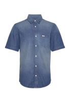 Ss 1 Pkt Shirt Tops Shirts Short-sleeved Blue Wrangler