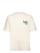 Loose Logo Tee Tops T-shirts Short-sleeved Cream Lee Jeans