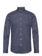 Lindbergh Printed Superflex Shirt L/S Blå