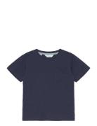 Essential Cotton-Blend T-Shirt Tops T-shirts Short-sleeved Navy Mango