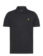 Monogram Jacquard Polo Shirt Sport Polos Short-sleeved Black Lyle & Sc...