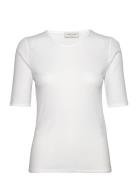 House Of Dagmar Lyocell Rib Tee Vit