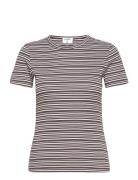 Striped Tee Designers T-shirts & Tops Short-sleeved Brown Filippa K