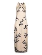 Trisha Halterneck Satin Maxi Dress Designers Maxi Dress Cream Malina