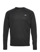 Men Core Running T-Shirt L/S Sport T-shirts Long-sleeved Black Newline