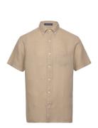 Reg Ut Gmnt Dyed Linen Ss Shirt Tops Shirts Short-sleeved Beige GANT