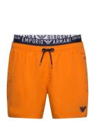 Emporio Armani Mens Woven Boxer Orange