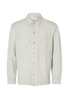 Slhmads-Linen Overshirt Ls Noos Tops Shirts Casual Cream Selected Homm...