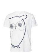 Aop Owl Tee - Gots/Vegan Tops T-shirts Short-sleeved White Knowledge C...