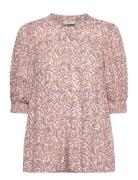 Fqadney-Blouse Tops Blouses Short-sleeved Pink FREE/QUENT