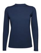 Ladies First Skin Round Neck Sport T-shirts & Tops Long-sleeved Navy B...