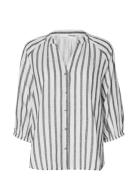 Selected Femme Slfalberta 3/4 Stripe Shirt Noos Vit