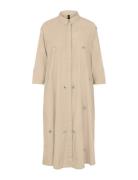 Yascrystal 3/4 Midi Dress S. - Ex Knälång Klänning Beige YAS