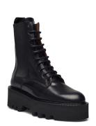 Pesaro Black Vacchetta Shoes Boots Ankle Boots Laced Boots Black ATP A...