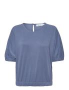 Addilyn Top Tops T-shirts & Tops Short-sleeved Blue Minus