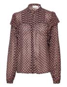 Bibi Long Sleeve Blouse Tops Blouses Long-sleeved Multi/patterned Fabi...