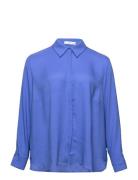 Treven Tops Shirts Long-sleeved Blue Mango