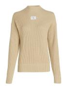 Calvin Klein Jeans Woven Label Loose Sweater Beige