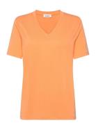 Soaked In Luxury Slcolumbine Loose Fit V-Neck Ss Orange