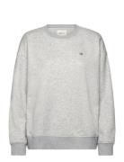 GANT Rel Shield C-Neck Sweat Grå